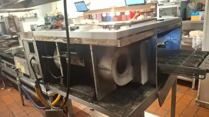 Commercial kitchen equipment during repair