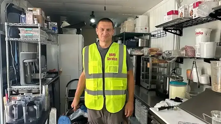 BARO technician standing in a commercial kitchen